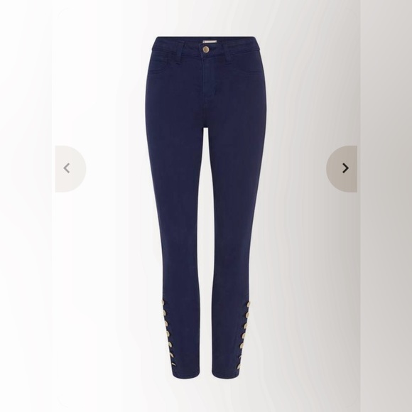 L’Agence Piper Stargazer navy blue skinny jeans gold buttons 27 - Picture 12 of 12